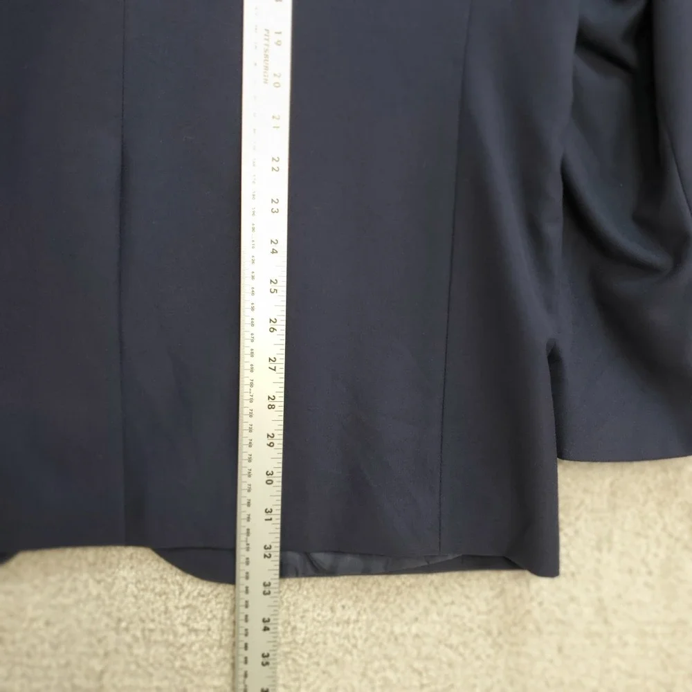 John Blair Signature Blazer Jacket Men 44 Blue Rayon Notch Lapel Single Breasted